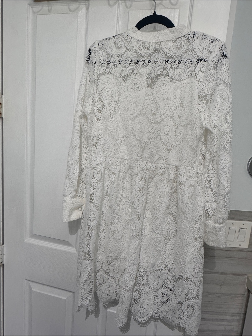 White Lace Long Sleeve Dress